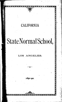 California State Normal School, Los Angeles 1891-92