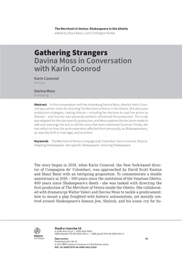 Gathering Strangers Davina Moss in Conversation with Karin Coonrod Karin Coonrod Director