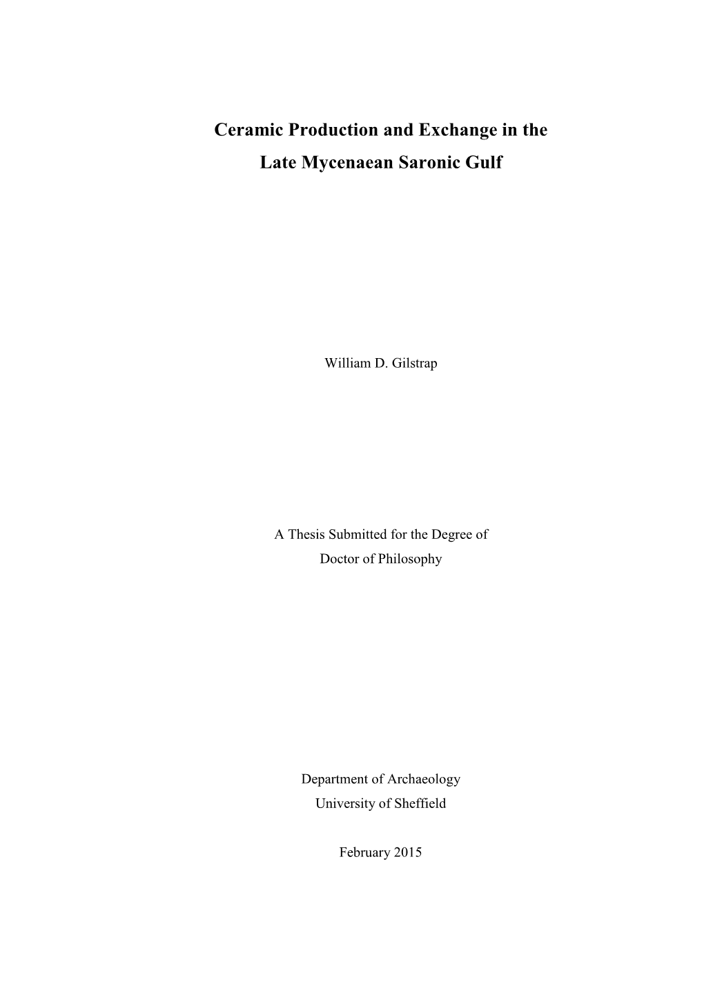 Ceramic Production and Exchange in the Late Mycenaean Saronic Gulf