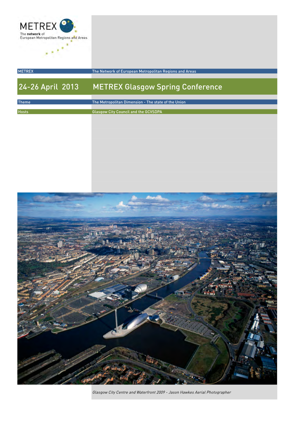 24-26 April 2013 METREX Glasgow Spring Conference