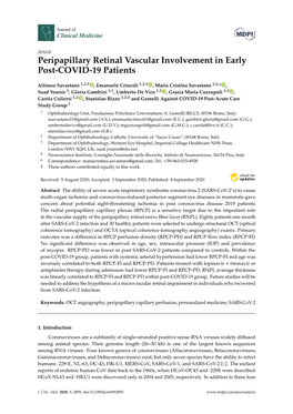 Peripapillary Retinal Vascular Involvement in Early Post-COVID-19 Patients