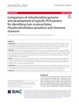 Comparison of Mitochondrial Genome and Development of Specific PCR