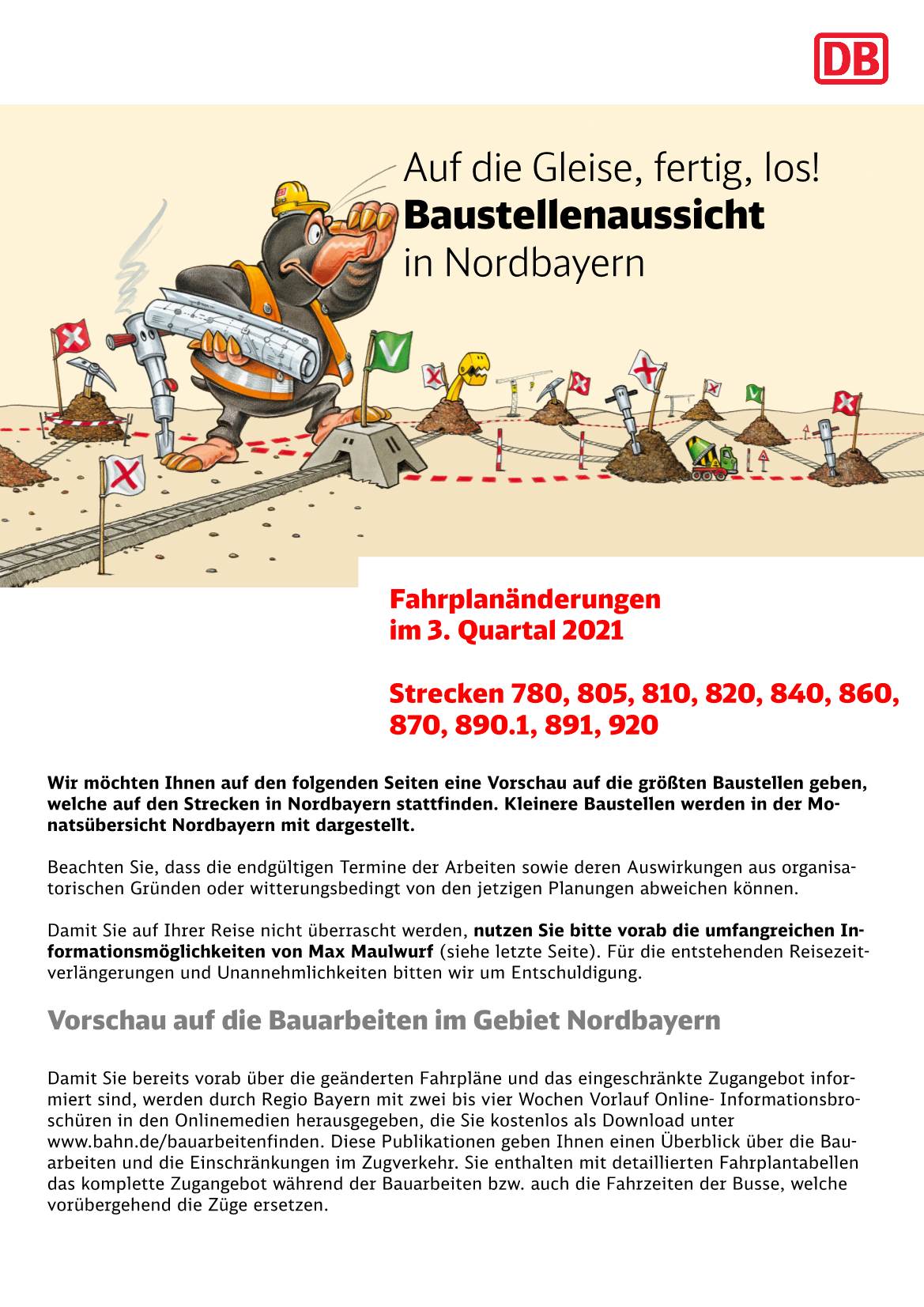 Auf Die Gleise, Fertig, Los! Baustellenaussicht in Nordbayern