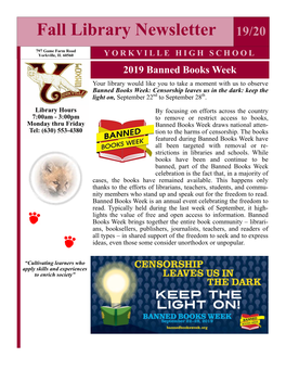 Fall Library Newsletter 19/20