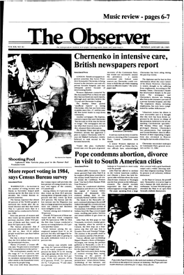 Chernenko in Intensive Care, British Newspapers Report