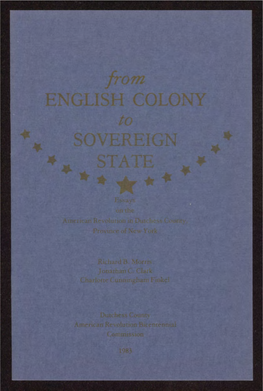 From ENGLISH COLONY to SOVEREIGN STATE