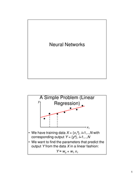 Neural Networks a Simple Problem (Linear Regression)