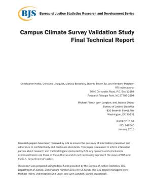 Campus Climate Survey Validation Study Final Technical Report