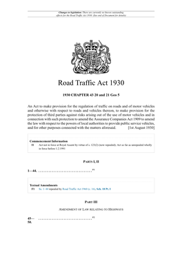 Road Traffic Act 1930