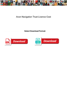 Avon Navigation Trust Licence Cost
