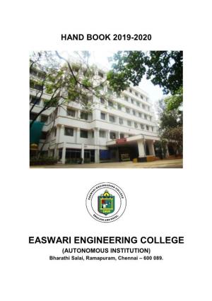 Hand Book 2019-2020 Easwari Engineering College