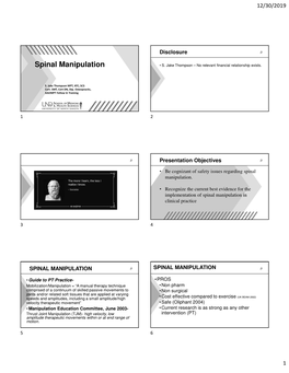 Spinal Manipulation • S