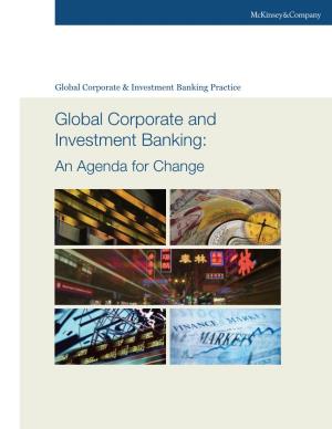 Global Corporate and Investment Banking: an Agenda for Change