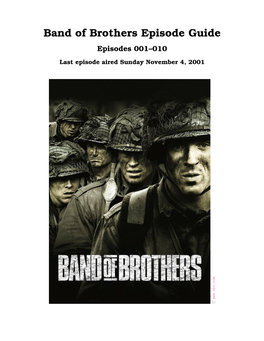 Band of Brothers Episode Guide Episodes 001–010