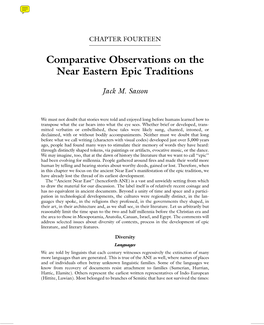 Comparative Observations on the Near Eastern Epic Traditions