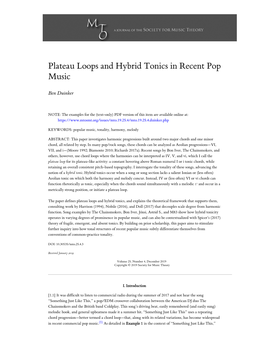 Plateau Loops and Hybrid Tonics in Recent Pop Music
