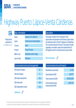 Highway Puerto Lápice-Venta Cárdenas