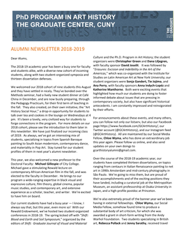 Alumni Newsletter 2018-2019