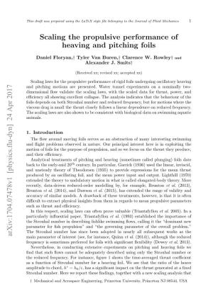 Scaling the Propulsive Performance of Heaving and Pitching Foils