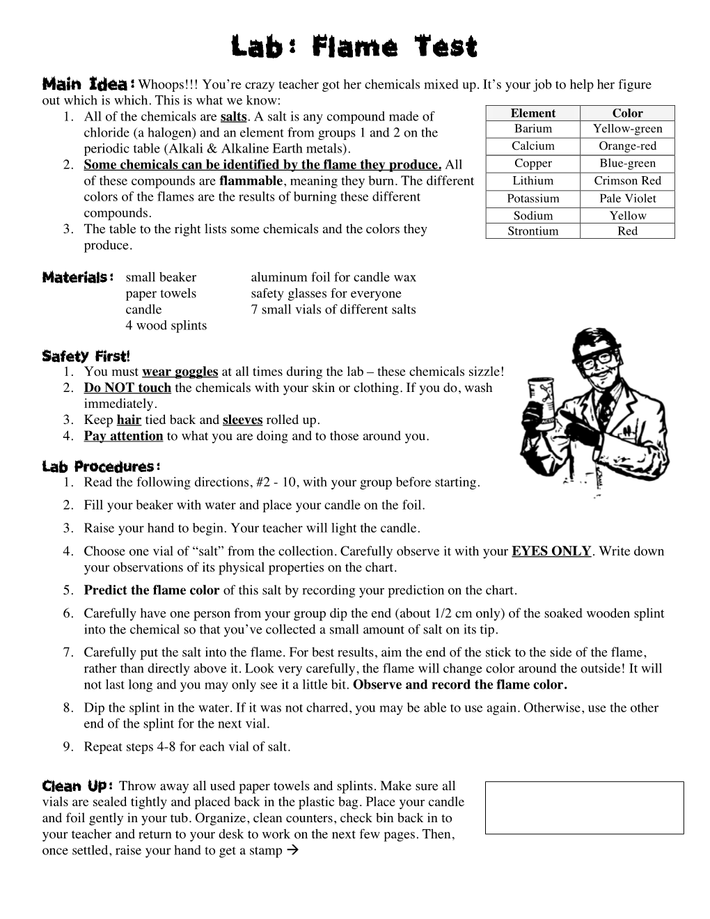 Lab: Flame Test