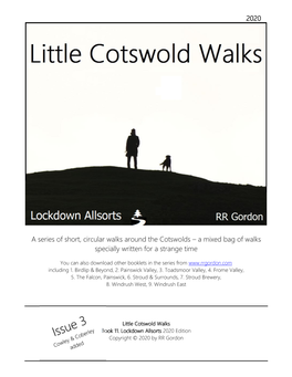 2020 a Series of Short, Circular Walks Around the Cotswolds