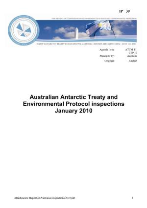 Australian Antarctic Treaty and Environmental Protocol Inspections January 2010