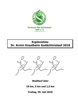 Dr. Armin Krautheim Gedächtnislauf 2010
