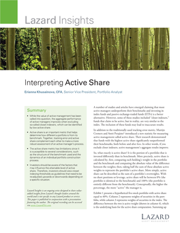 Interpreting Active Share