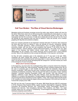 Call Your Broker: the Rise of Cloud Service Brokerages