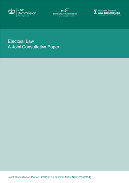 Electoral Law a Joint Consultation Paper