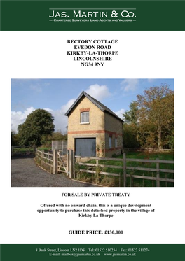 Rectory Cottage Evedon Road Kirkby-La-Thorpe Lincolnshire Ng34 9Ny