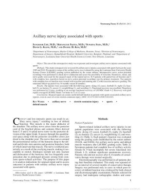 Axillary Nerve Injury Associated with Sports