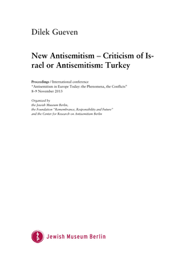 Dilek Gueven New Antisemitism – Criticism of Is