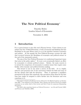 The New Political Economy*