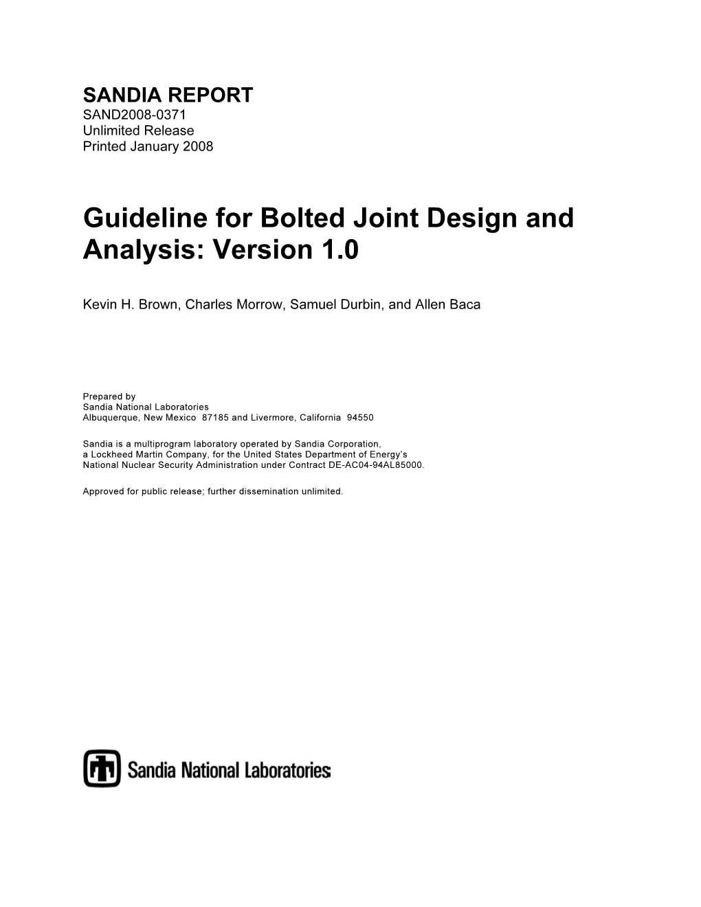 Guideline For Bolted Joint Design And Analysis: Version 1.0 - DocsLib