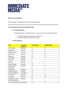 IPSO Annual Report