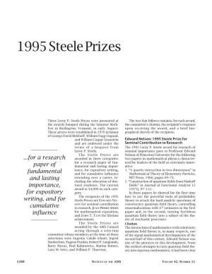 1995 Steele Prizes