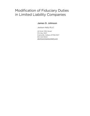 Modification of Fiduciary Duties in Limited Liability Companies