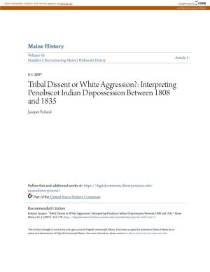 Interpreting Penobscot Indian Dispossession Between 1808 and 1835 Jacques Ferland
