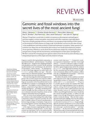 Genomic and Fossil Windows Into the Secret Lives of the Most Ancient Fungi