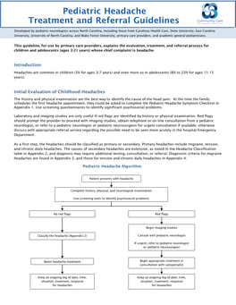 Pediatric Headache Treatment and Referral Guidelines