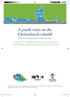 A Youth Voice on the Christchurch Rebuild