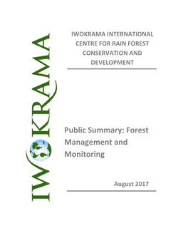 Public Summary: Forest Management and Monitoring