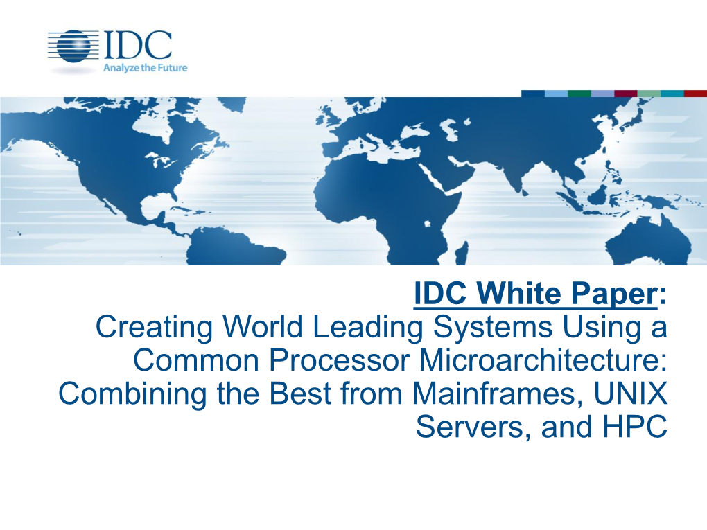 IDC White Paper: Creating World Leading Servers Using A