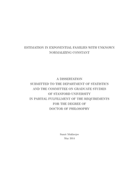 Estimation in Exponential Families with Unknown Normalizing Constant