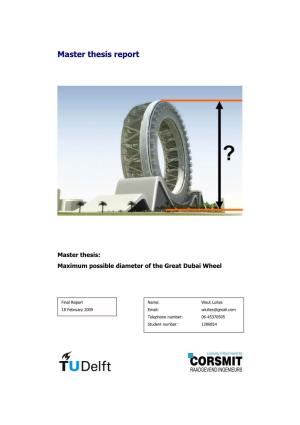Master Thesis Report