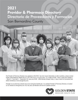 2021 Provider & Pharmacy Directory Directorio De Proveedores Y Farmacias