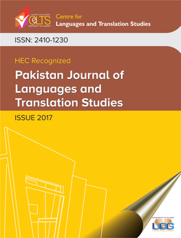 Pakistan Journal of Languages and Translation Studies