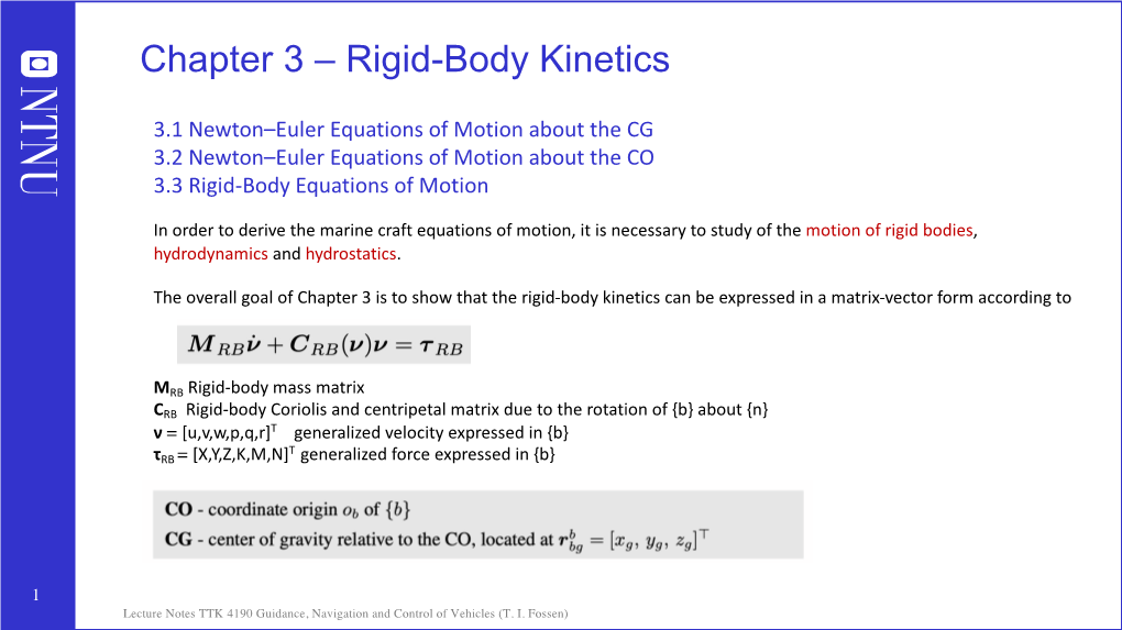 Chapter 3 – Rigid-Body Kinetics