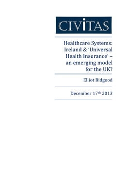 Ireland & ‘Universal Health Insurance’ – an Emerging Model for the UK?